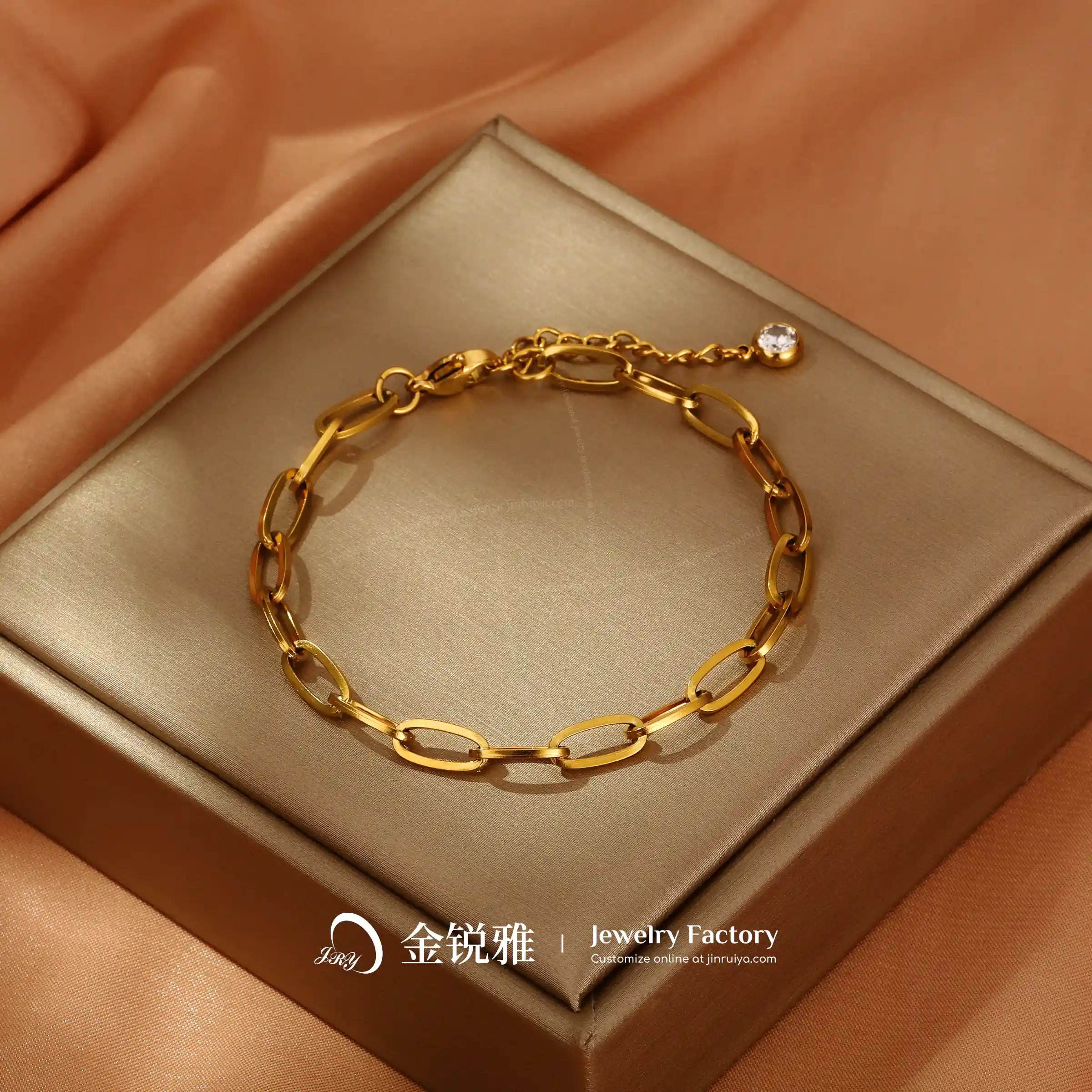 Oval Cross Chain Bracelet