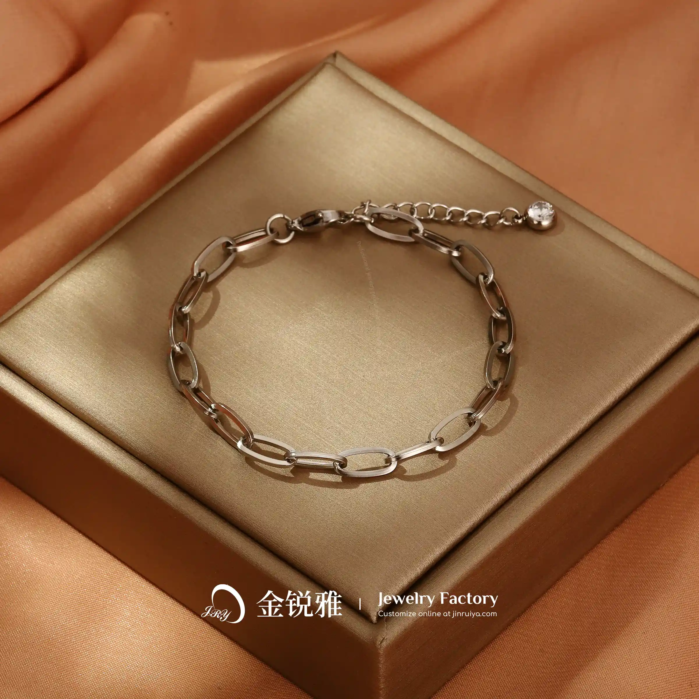 Still Life Shot of Oval Cross Chain Bracelet 01