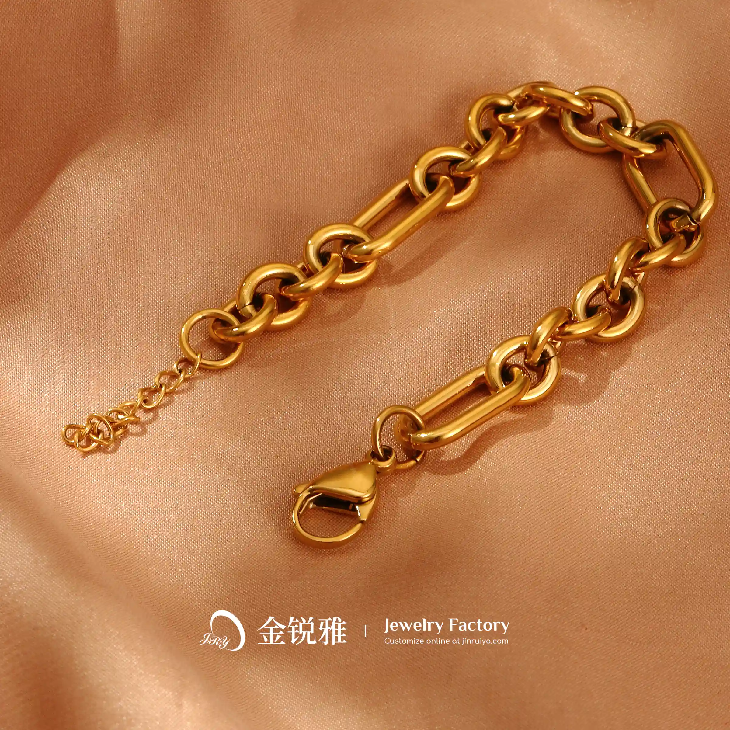 Still life shot of a handmade chain bracelet 01