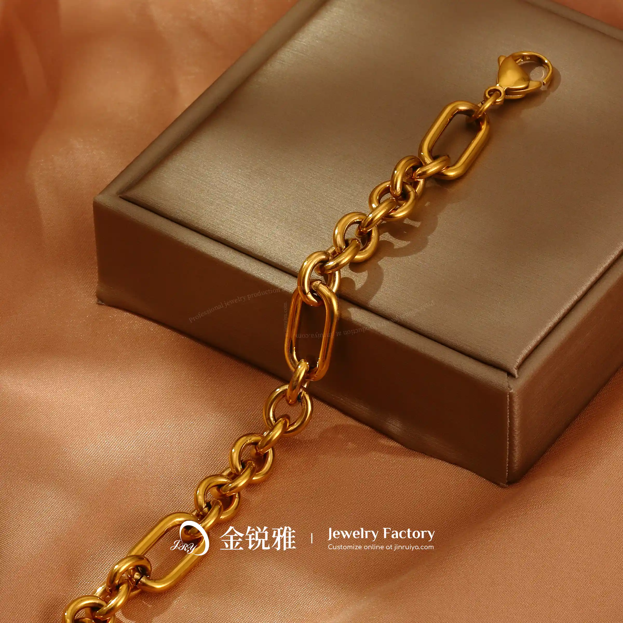 Still life shot of a handmade chain bracelet 02